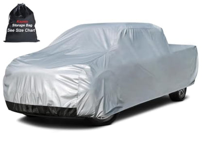 Truck Cover Waterproof All Weather See Vehicle Size Chart (Aluminum-Silver / 5 T6 Fit Length Up To 248", Max Cab Length 149")