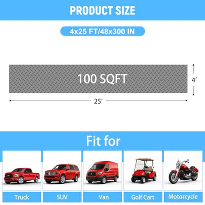 4x25 FT Garage Floor Mat (4x25 FT / Gray)