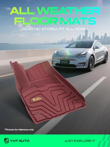 Automotive Floor Mats for Tesla Model Y 2020 (Red / 3-Piece Set)