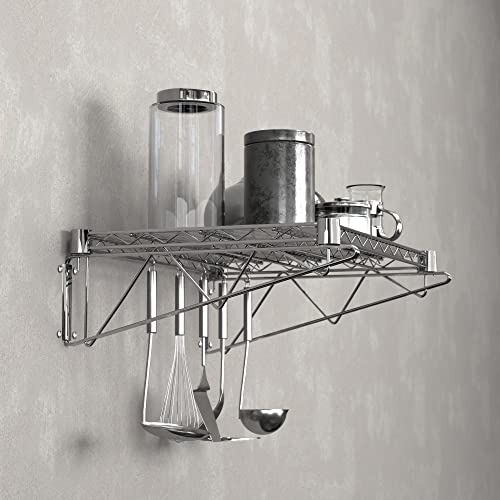 18" x 24" Chrome Wire Wall Mount Shelf (Chrome / 18" x 24")