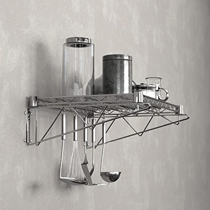 18" x 24" Chrome Wire Wall Mount Shelf (Chrome / 18" x 24")