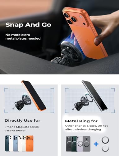 for MagSafe Car Mount [Strong Magnets] Magnetic Phone Holder for Car Hands Free Cell Phone Mount Cradle Vent & Dashboard Car Accessories for Women Men fit iPhone 17 16 15 14 13 12