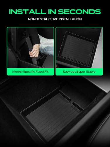 Armrest Lower Tray for Tesla Model 3 Highland 2024 2025 2026 (1PC Armrest Lower Tray)