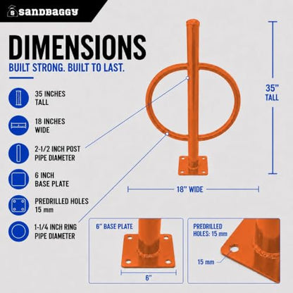 Post and Ring Bike Rack (Orange)