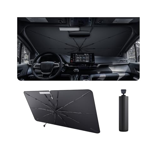 2025 Upgrade Car Windshield Sun Shade Windshield Sunshade Umbrella [Star Fabric] Protect Car from Sun Rays&Heat Damage Keeps Vehicle Cool (L2)