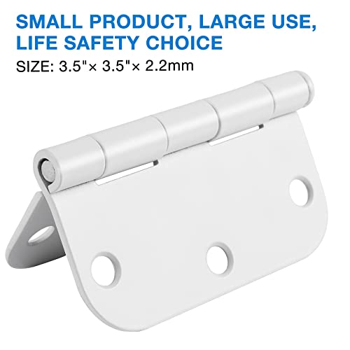 3 1 2" Matte White Door Hinges 3.5" 5 (White / 12 Pack-no squeak)
