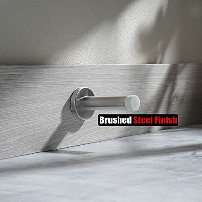 Door Stopper 304 Stainless Steel Thicken 1mm Sound Dampening Door Stop Bumper Wall Protetor 1 Pack (1 Pack / Brushed & White Tip)