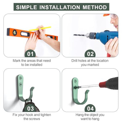 20 Pack Coat Hooks for Hanging (20pcs + Mint Green)