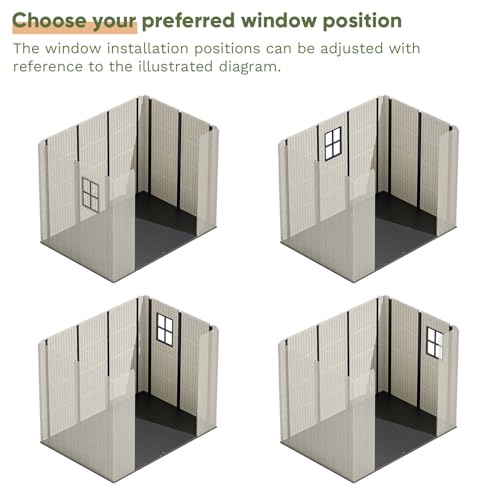 8x6 FT Plastic Outdoor Storage Shed with Floor (Beige / 8 X 6 FT)