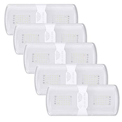 5 Pack RV LED Ceiling Double Dome Light Fixture with Built in Dimmer Interior Lighting for Car