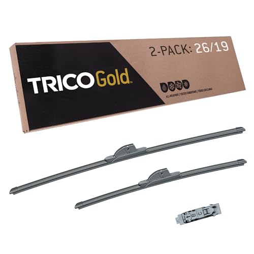 Gold™ (18-2619) 26 & 19 Inch Automotive Replacement Windshield Wiper Blades Super Premium All Weather Beam Blade for Select Vehicle Models, 2 count (Pack of 1) (26" + 19" Pair Pack / Premium)