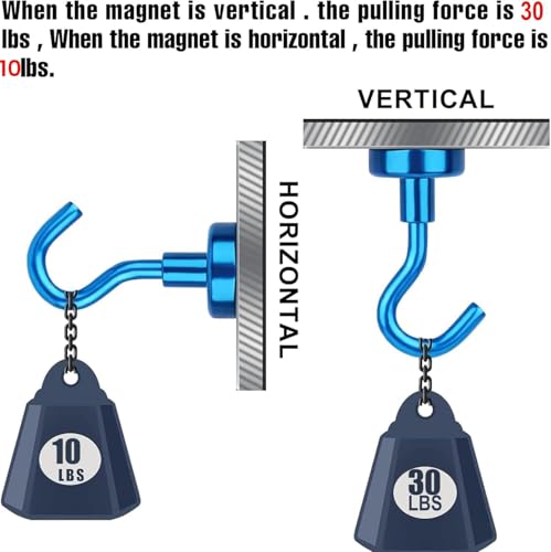 Magnetic Hooks 20pcs 30lbs+ Cruise Essentials 2026 Magnet Hook Blue (Blue / 0.63in)