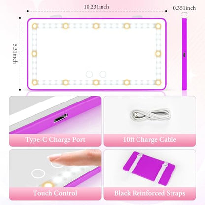 2PCS Car Sun Visor Vanity Mirror (Purple / 2PCS)