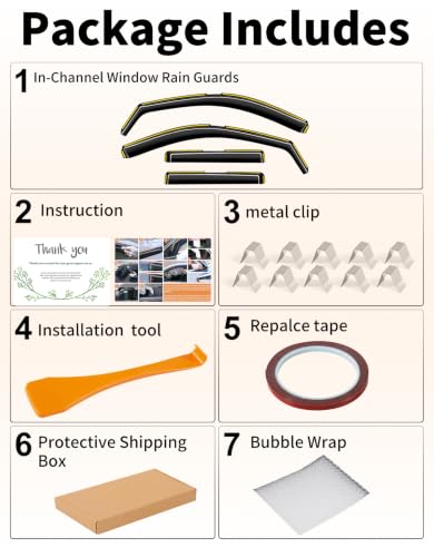 Window Visors Rain Guards for Jeep Grand Cherokee (Fit for 2011-2021 Jeep Grand Cherokee)