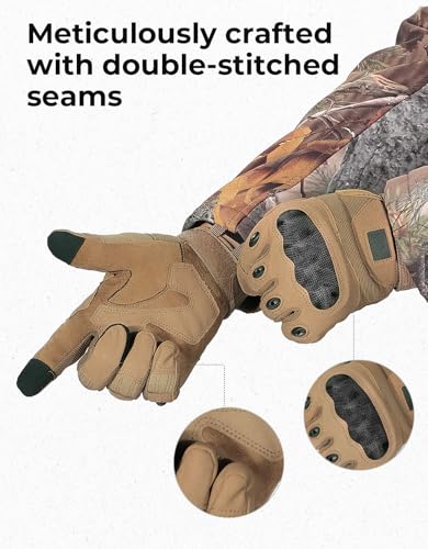 Tactical Gloves for Men (Brown, Microfiber Protection / X-Large)