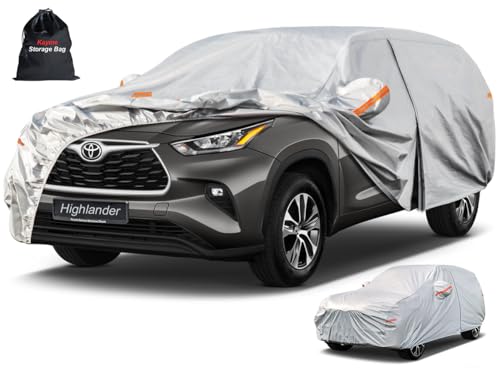 6 Layers SUV Car Cover Custom Fit for Toyota Highlander (LM-Silver / 89. Custom Fit Toyota Highlander)