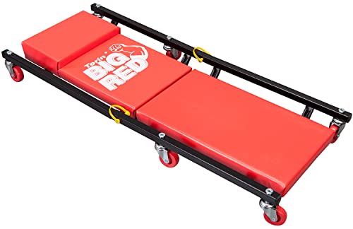 36" 2 Piece Padded Rolling Garage (2-Piece Creeper-36inch-Red)