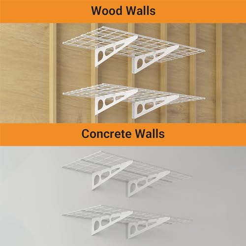 Garage Shelving (White / 2 pack-2x4 ft)