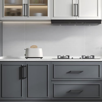 100 Pack 7-1/2 Inch Black Cabinet Handles Kitchen Drawer Pulls (Matte Black / 7-1/2 inch Hole Centers)