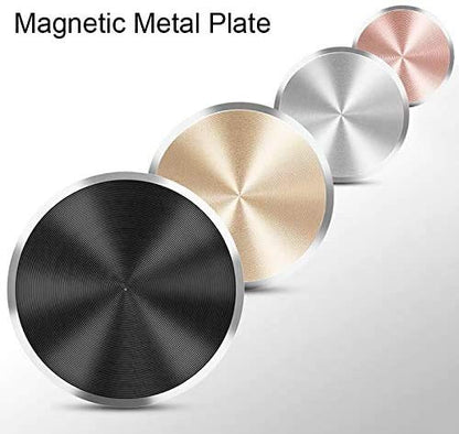 Cell Phone Metal Plates 4 Pack. Gold Replacement Set for Magnetic Car Mount & Phone Holder. Strong Adhesive Iron Plates for iPhone (Gold)