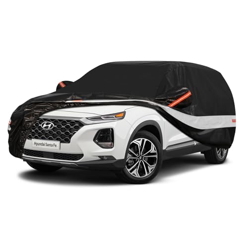 10 Layers SUV Car Cover Custom Fit for Hyundai Santa Fe (Black Gray / Custom Fit for Hyundai Santa Fe)