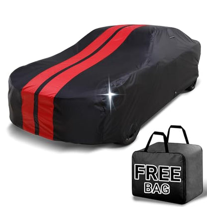Car Cover Waterproof All Weather for 1936 (6. Century 2-Door, 4-Door 1936-1958 / Black / Red (Stripe))
