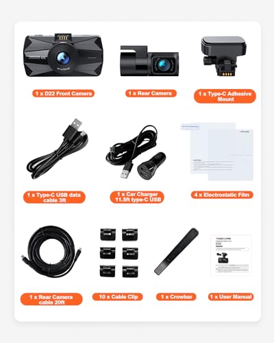 Real 4K Dash Cam Front and Rear (Dual dash cam)