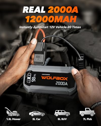2000A &44.4Wh Battery Jumper Starter Portable (2000A)