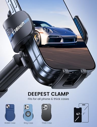 Car Phone Holder Dashboard Vent Windshield 70 LBS Suction 3 (Black)