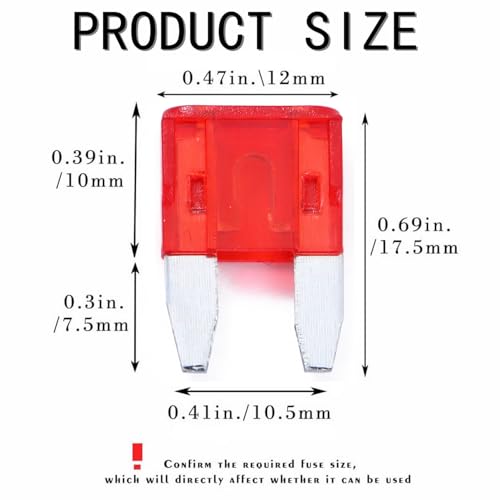 100 Pack Auto Fuses 10AMP APM (10 AMP)
