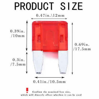 100 Pack Auto Fuses 10AMP APM (10 AMP)