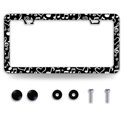 Music Note Stainless Steel License Plate Frame for US Cars Decor (Music Note)