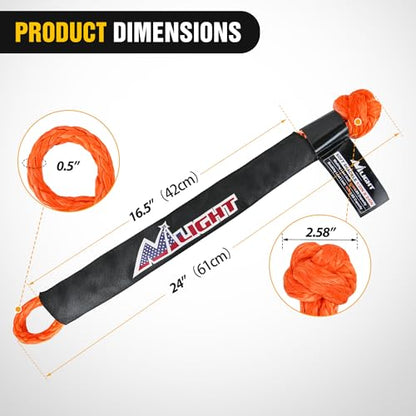 Synthetic Soft Shackle 1 (2Pcs Soft Shackles Orange / Straps)