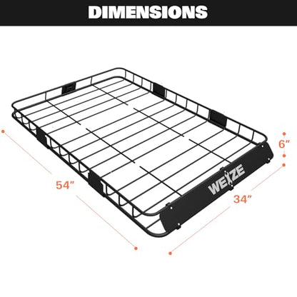 54" x 34" Heavy Duty Roof Rack Basket (54" x 34" x 6")