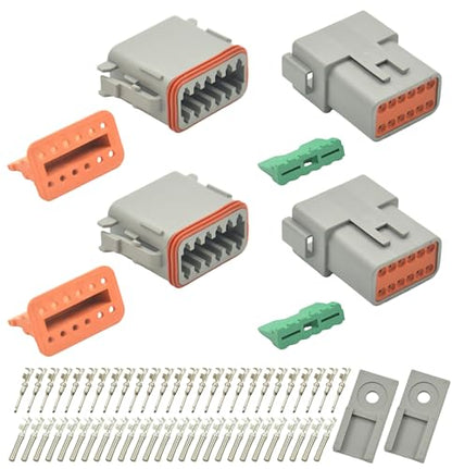2 Sets 12 Pin DT Waterproof Connector Kit (12PIN 2SET)