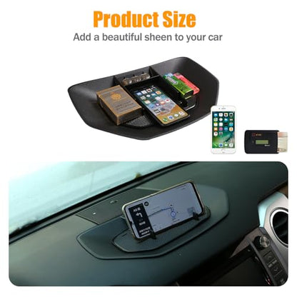 Black ABS Car Center Console Dash Table Storage Tray Fit for Toyota Tundra 2014 (Without Mobile Phone Holder)