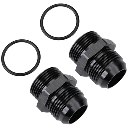 16AN Male Flare to 16AN ORB O (16AN to 16AN ORB / Black - 2PCS)