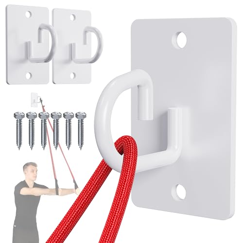 3 Pcs Wall Anchors for Resistance Bands (G Hooks-White-3Pcs)