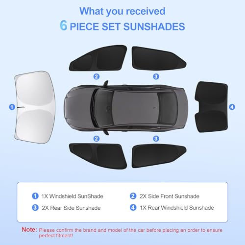 6pcs Car Window Shades for Nissan Altima 2019 (for Nissan Altima 2019-2025)