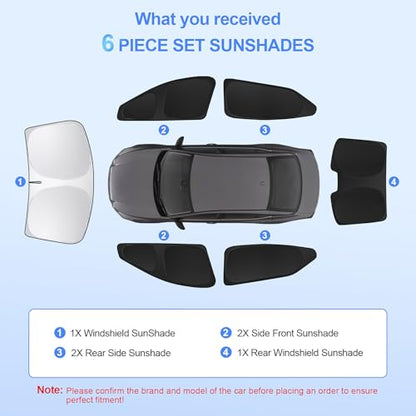 6pcs Car Window Shades for Nissan Altima 2019 (for Nissan Altima 2019-2025)