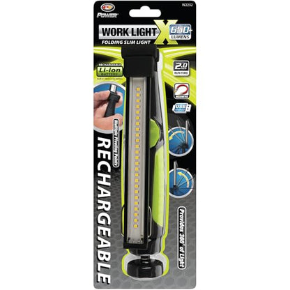 W2232 650 Lumen Rechargeable Folding Slim Work Light (650+LM Li-Ion Folding Slim Work Light)