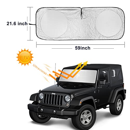 Sunshade Sun Shade for 2018 (fit Jeep Wrangler JK JKU JL 2022-2024)