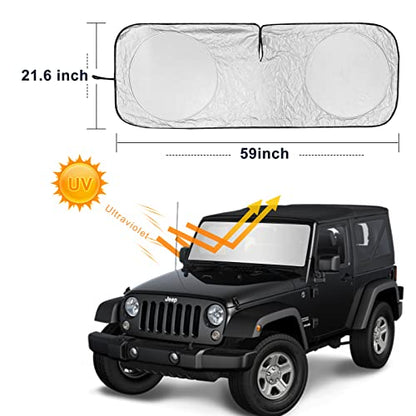 Sunshade Sun Shade for 2018 (fit Jeep Wrangler JK JKU JL 2022-2024)