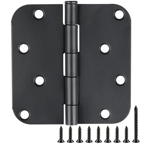 12 Pack Matte Black Door Hinges 4 Inch 5 (Matte Black-4 in / 12 Pack)