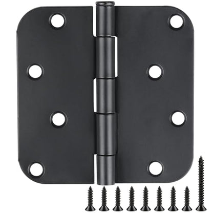 12 Pack Matte Black Door Hinges 4 Inch 5 (Matte Black-4 in / 12 Pack)
