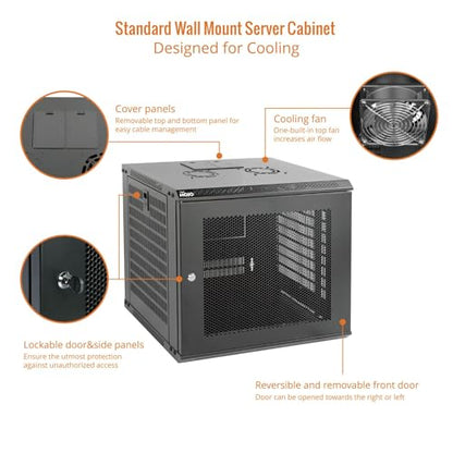 9U Wall Mount Rack Network Cabinet for 19" IT Equipment (9U/Mesh Door)