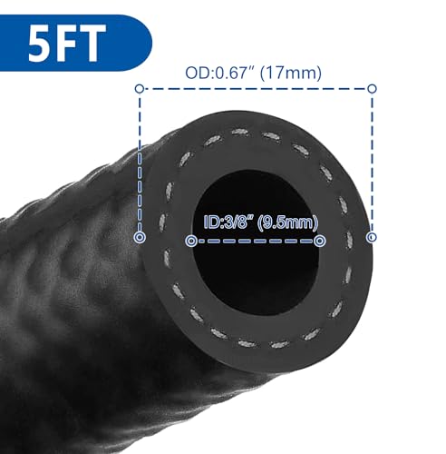 Rubber Fuel Hose Line Push Lock 3 (3/8" ID 5ft)