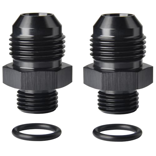 8AN Male Flare to 6AN ORB O (8AN to 6AN ORB / Black - 2PCS)