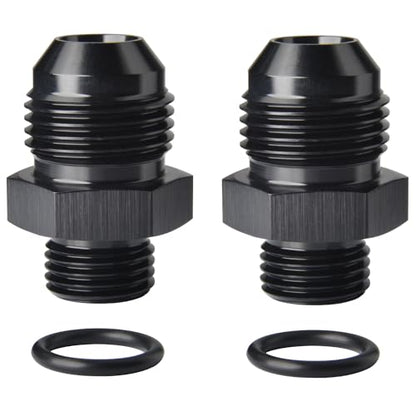 8AN Male Flare to 6AN ORB O (8AN to 6AN ORB / Black - 2PCS)