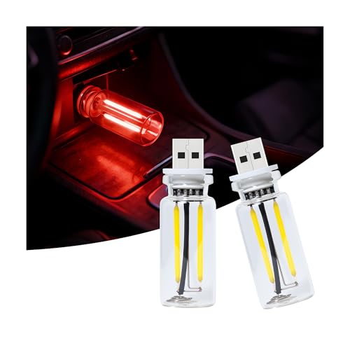 2 Packs USB Light for Car (2PCS(Red))